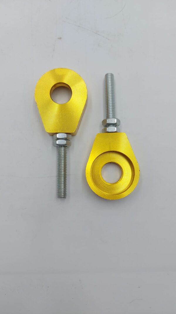 2 Kettenspanner Gold Paar CNC Gefräst p. Simson S51 S70 KR51 SR50 S53 S83 – Bild 2