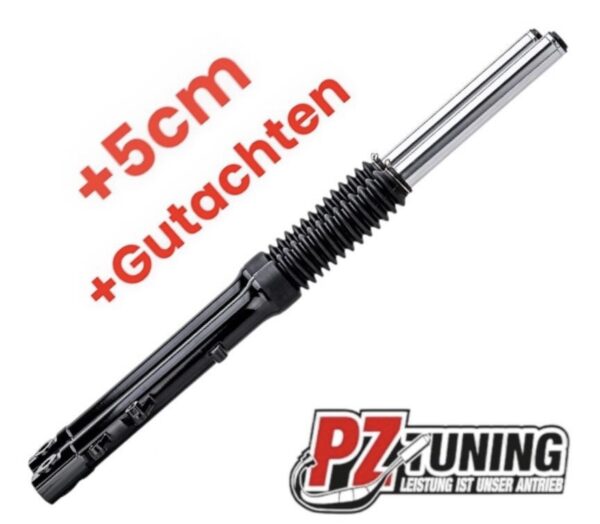 PZ Tuning Scheibenbremse Telegabel Lange Version (+5cm) mit Teilegutachten Schwarz